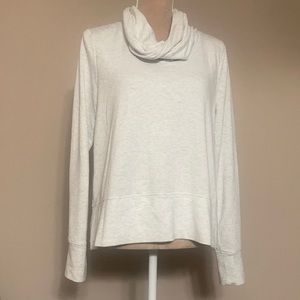 Yogalicious size Medium- long sleeve, cowl neck heathered gray sweatshirt